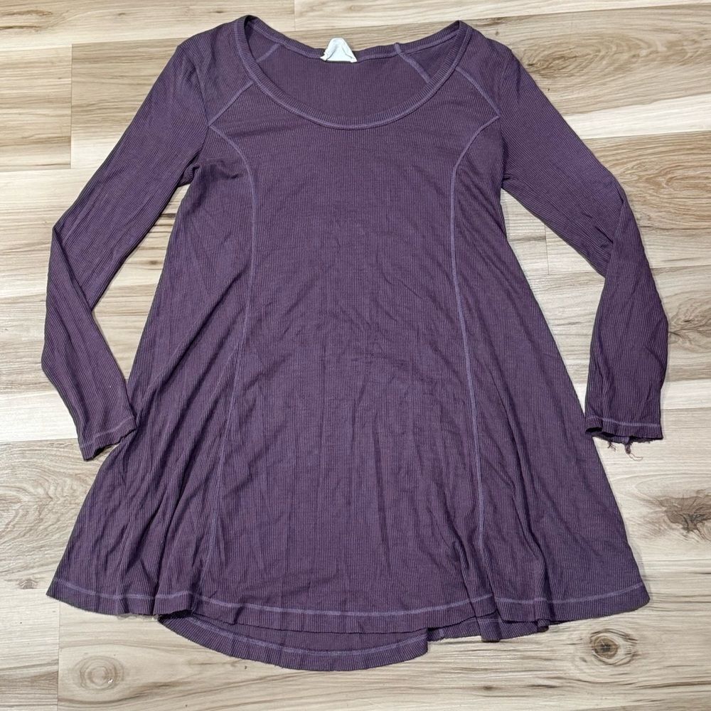 Vestique Purple Long Sleeve Flowy Tunic Top Dress Women's Small